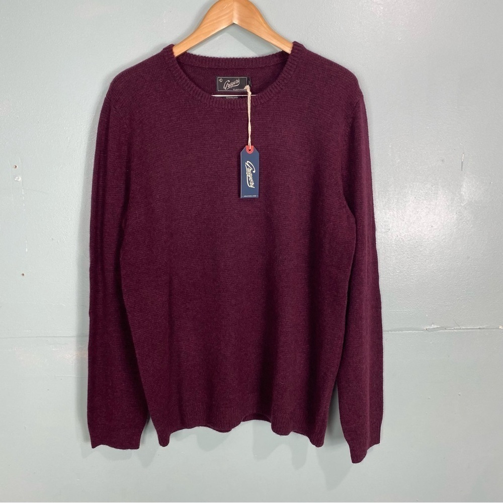 Grayers Grantham Crew Sweater Pullover‎ Maroon Yak Blend Sz L